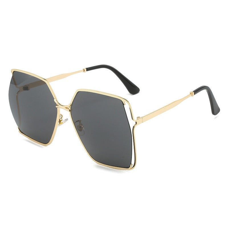 Pre Order:  Large Frame Metal Hollow Sunglasses