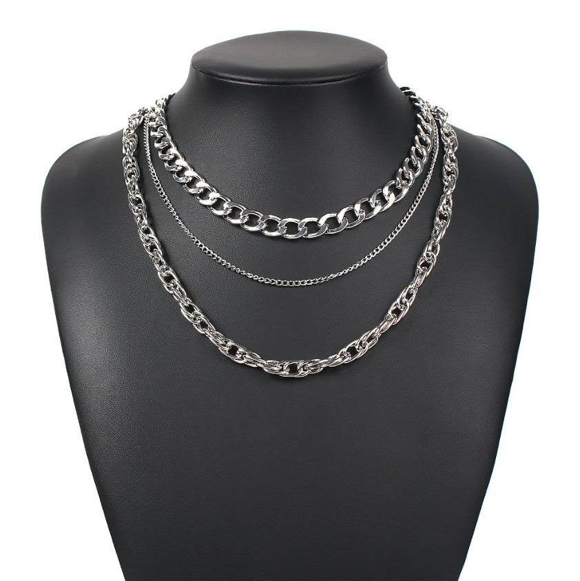 Pre Order:  Tri-level Plated Chain Necklace