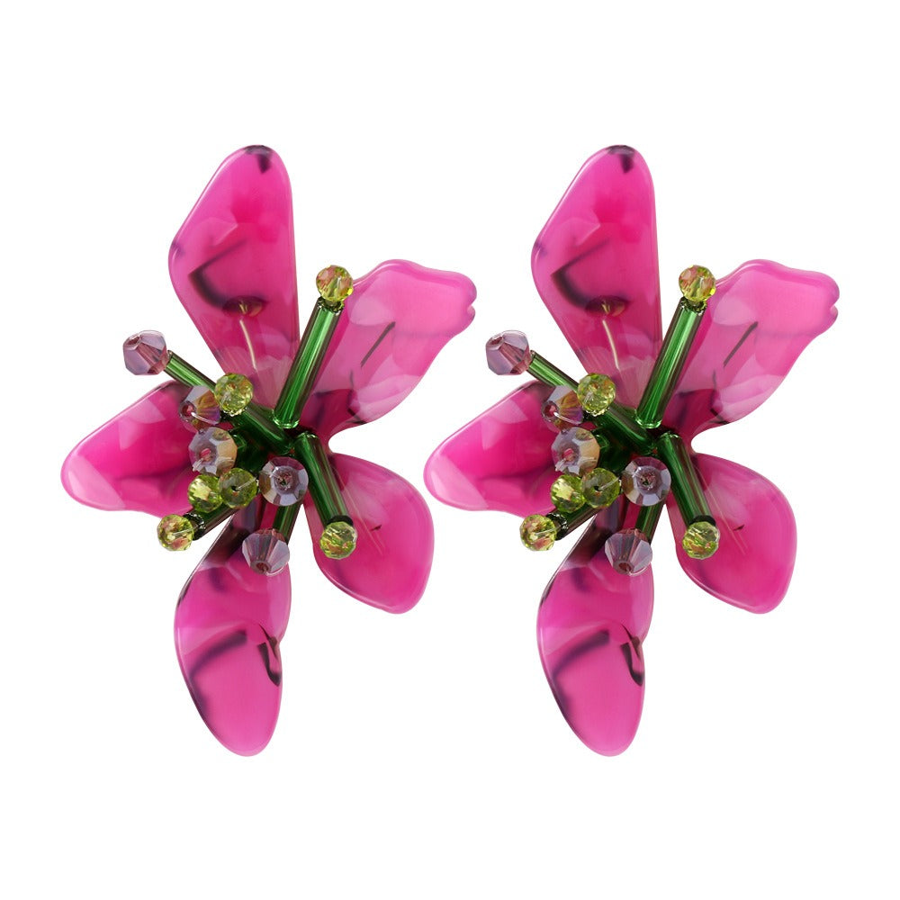 Pre Order:  Acrylic Retro Flower Earrings