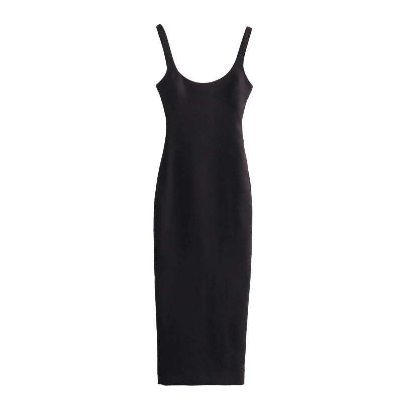 Pre Order:  Solid Sleeveless Slim Fit Midi Dress