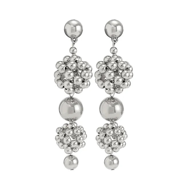 Pre Order:  Braided Geometric Ball Bead Earrings