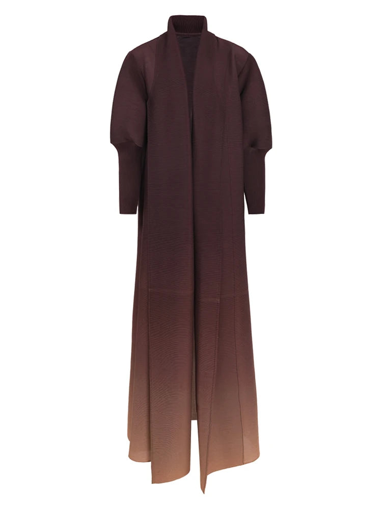 Pre Order: Gradient Pleated Loose Bat Sleeve Trench Coat