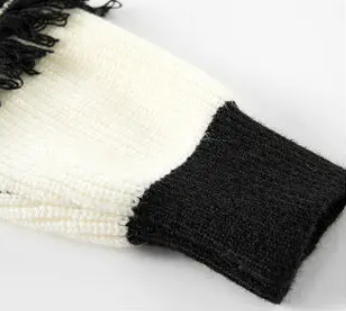 Pre Order:  Fringe Contrast Stripes Knit Sweater