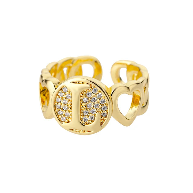 Pre Order:  Alphabet Gold Plated Resizable Ring