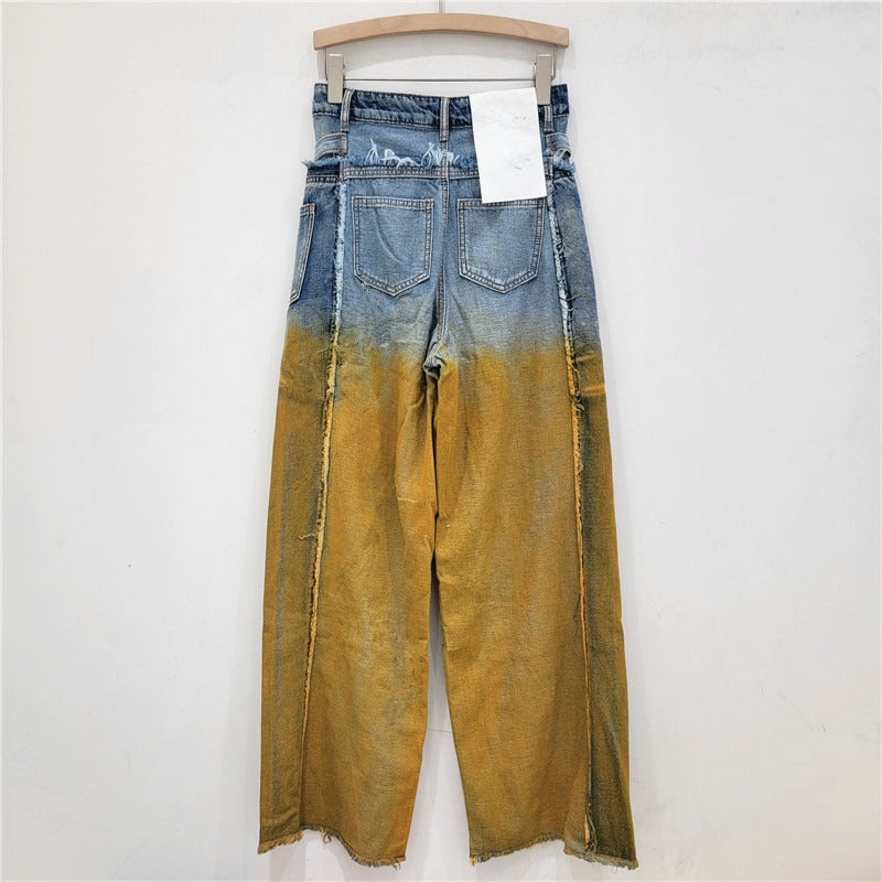 Vintage High Waisted Loose Fit Straight Wide Leg Pants