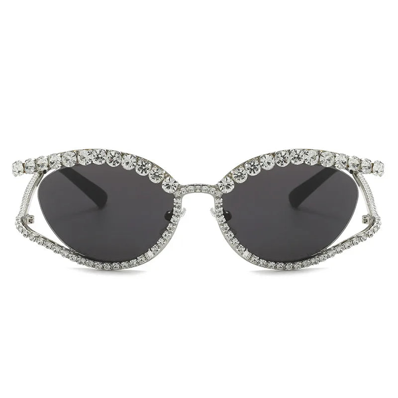 Pre Order:  Rhinestones Cutout Frame Sunglasses