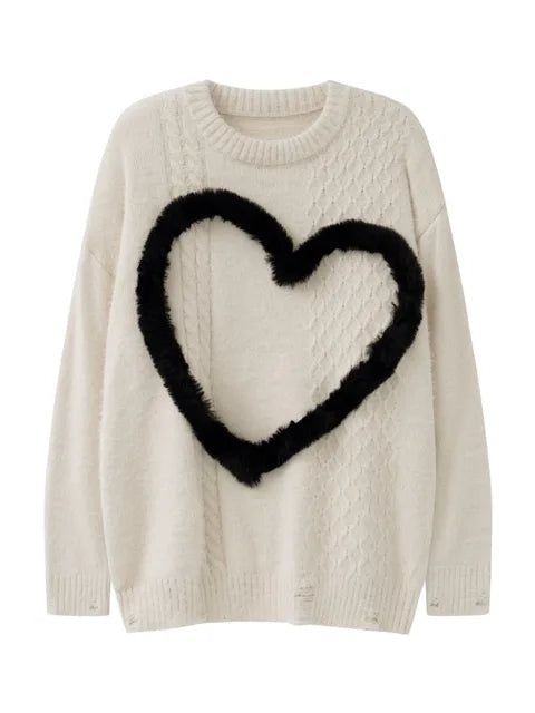 Pre Order:  Big Heart Knitted Sweater