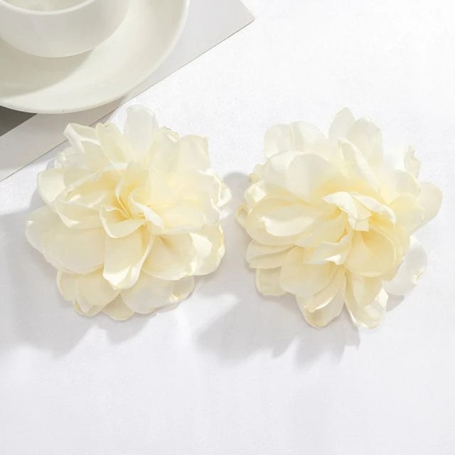 Pre Order:  Large Flower Fabric Earrings