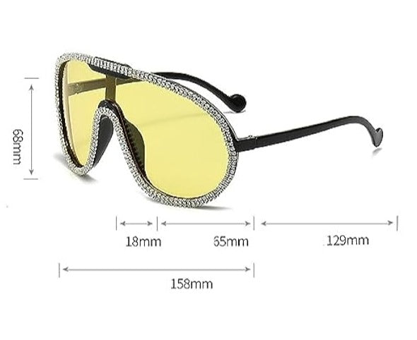 Pre Order:  Rhinestones Large Frame Sunglasses