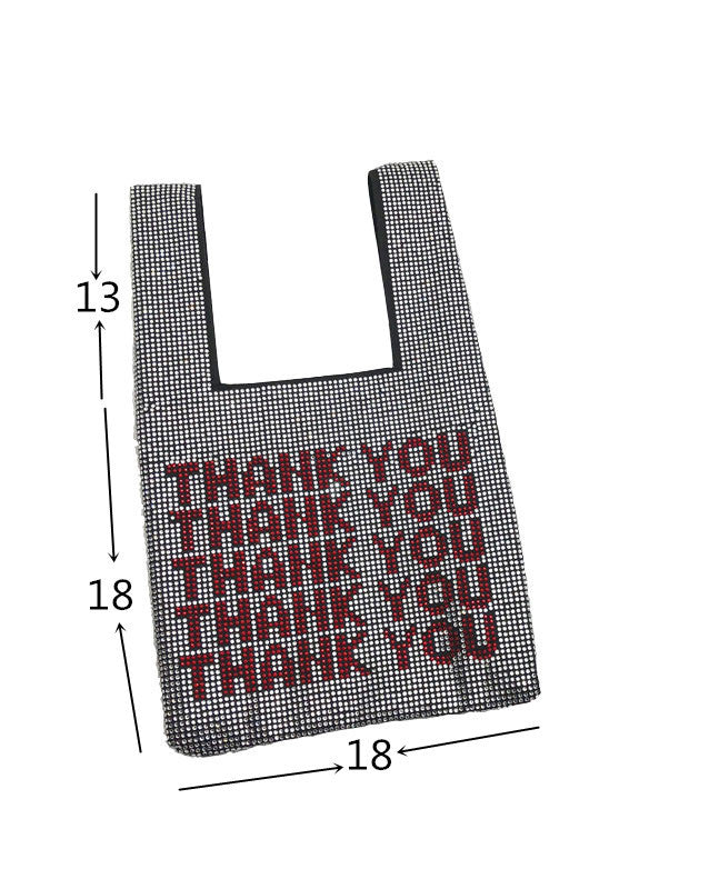 Pre Order:  Thank You Rhinestones Tote Bag