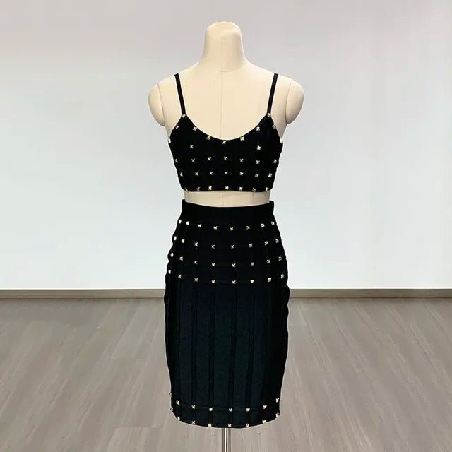 Pre Order:  Studded Strap Two Piece Set