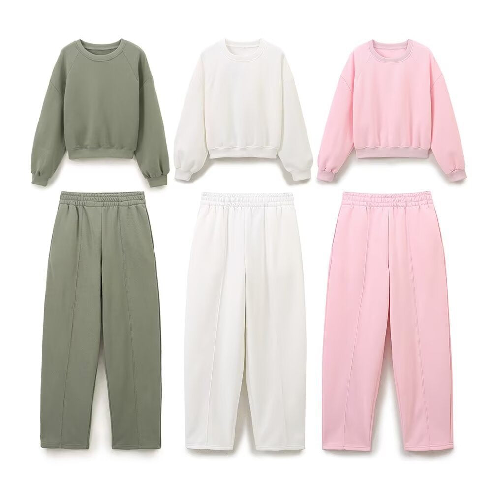 Pre Order: Long Sleeve Cotton Sweater + Pants Set