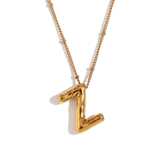 Pre Order:  Alphabet Pendant Plated Necklace