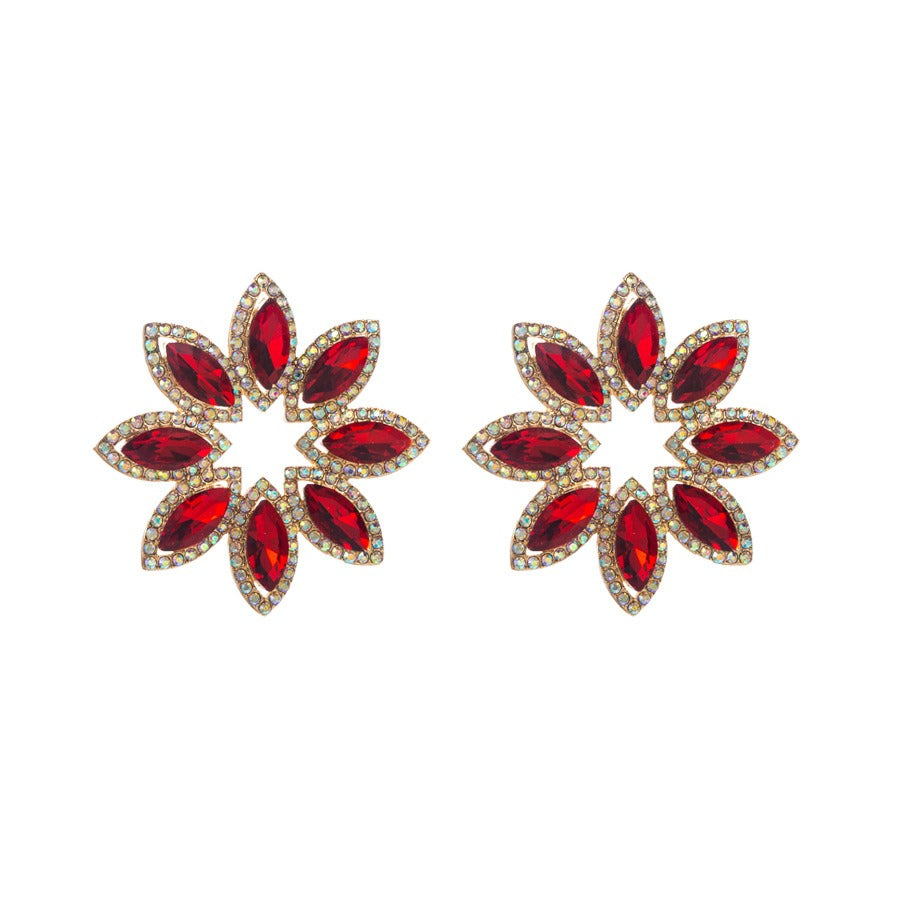 Pre Order:  High-End Diamond Flower Earrings