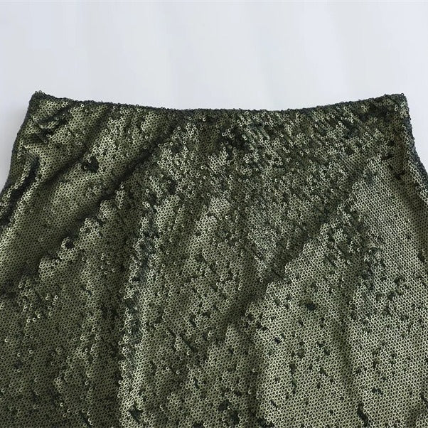 Pre Order:  Sequin Embellished A-line Hip-Hugging Skirt