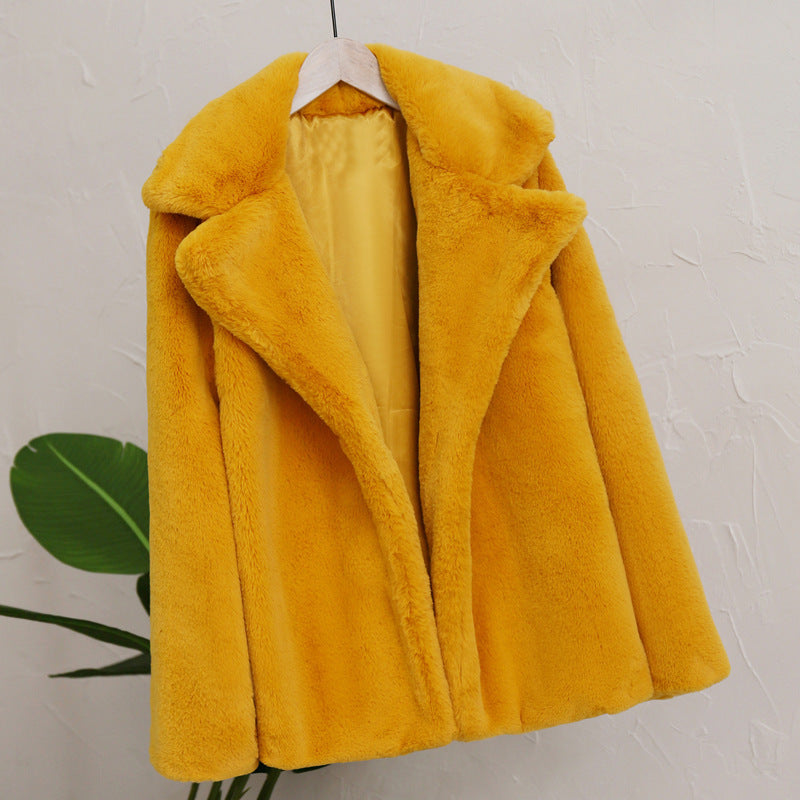 Pre Order: Casual Loose Faux Fur Plush Coat