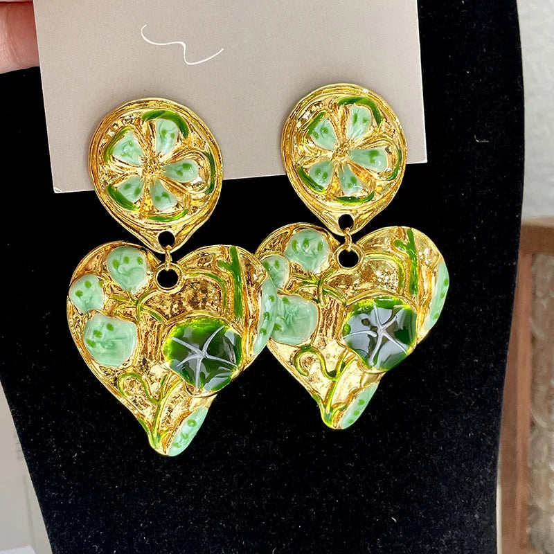 Pre Order:  Heart Shaped Flower Clip Earrings