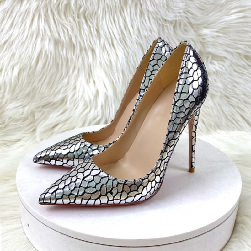 Pre Order:  Stone Pattern Pointed Toes Stilettos