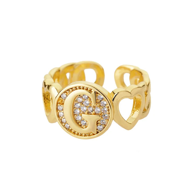 Pre Order:  Alphabet Gold Plated Resizable Ring