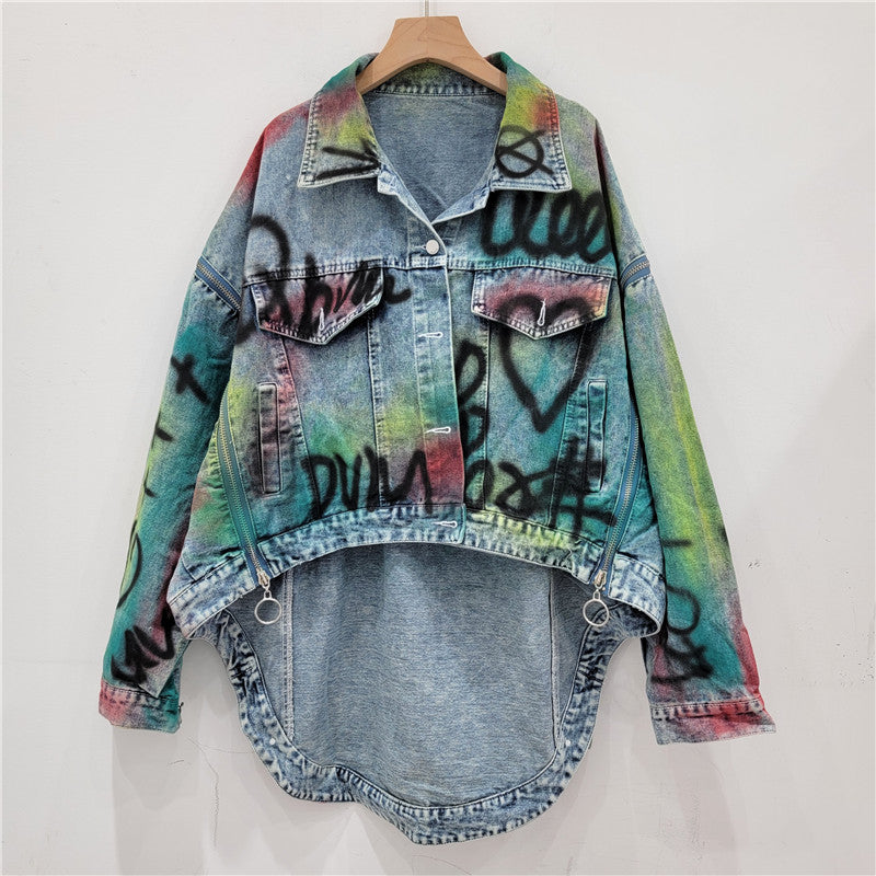 Pre Order:  Graffiti on Denim  Long Back Jacket