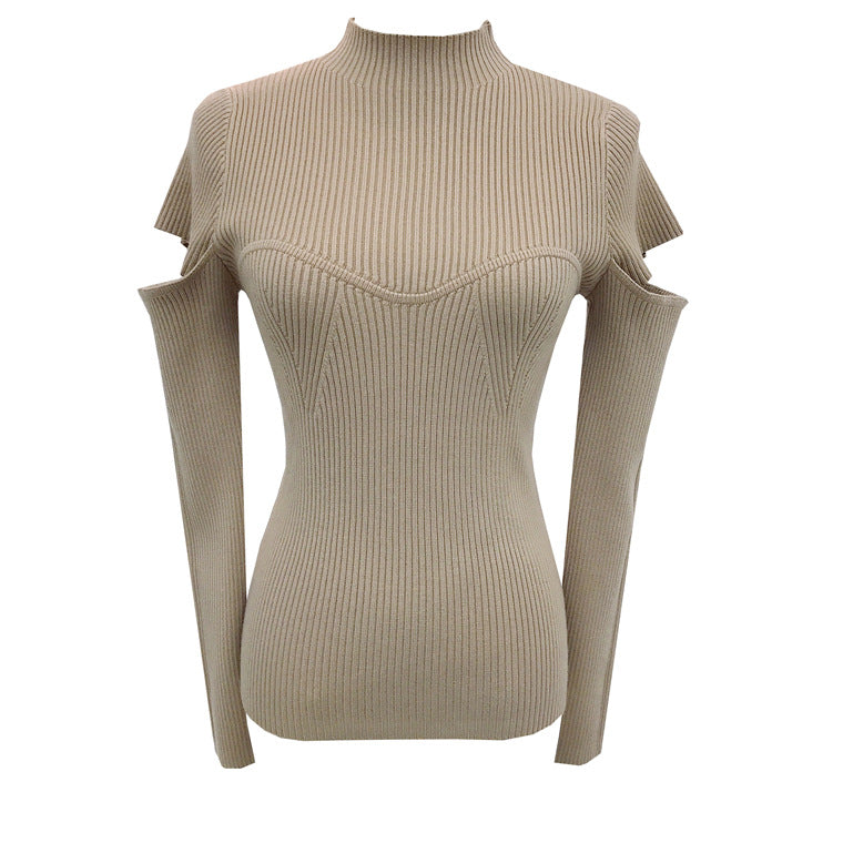 Vintage Turtleneck Knitted Hollow-Out Sweaters