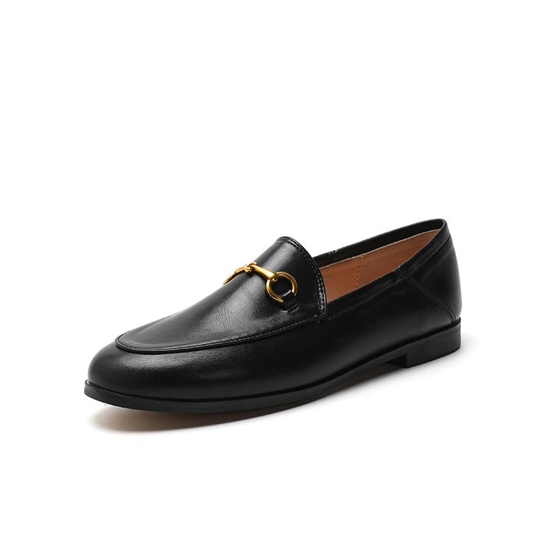 Pre Order:  Horseshoe Buckles Loafers Flat Shoes