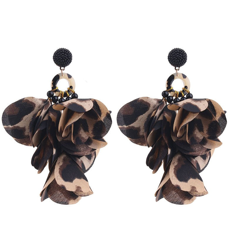 Pre Order:  Fabric Floral Dangle Earrings