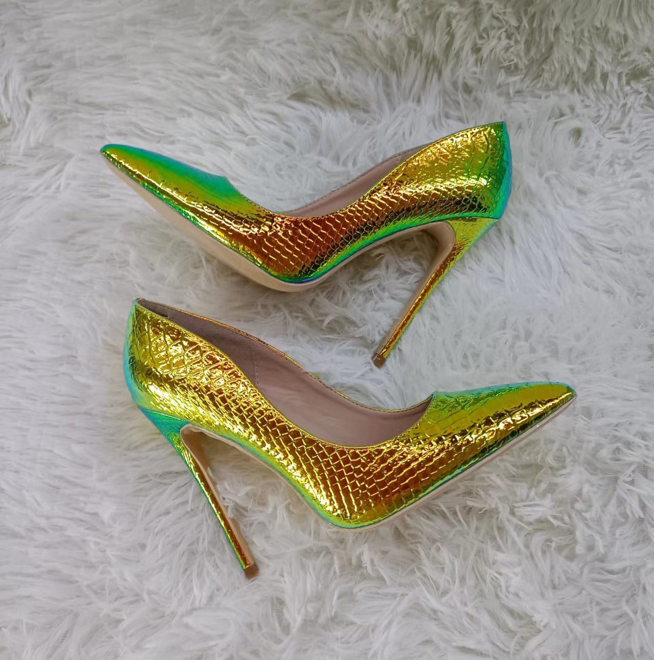 Pre Order:  Iridescent Snake Pattern Stilettos