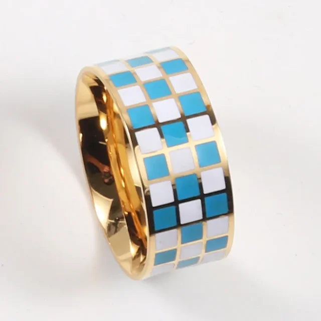 Pre Order:  Waterproof Checkerboard Chunky Ring