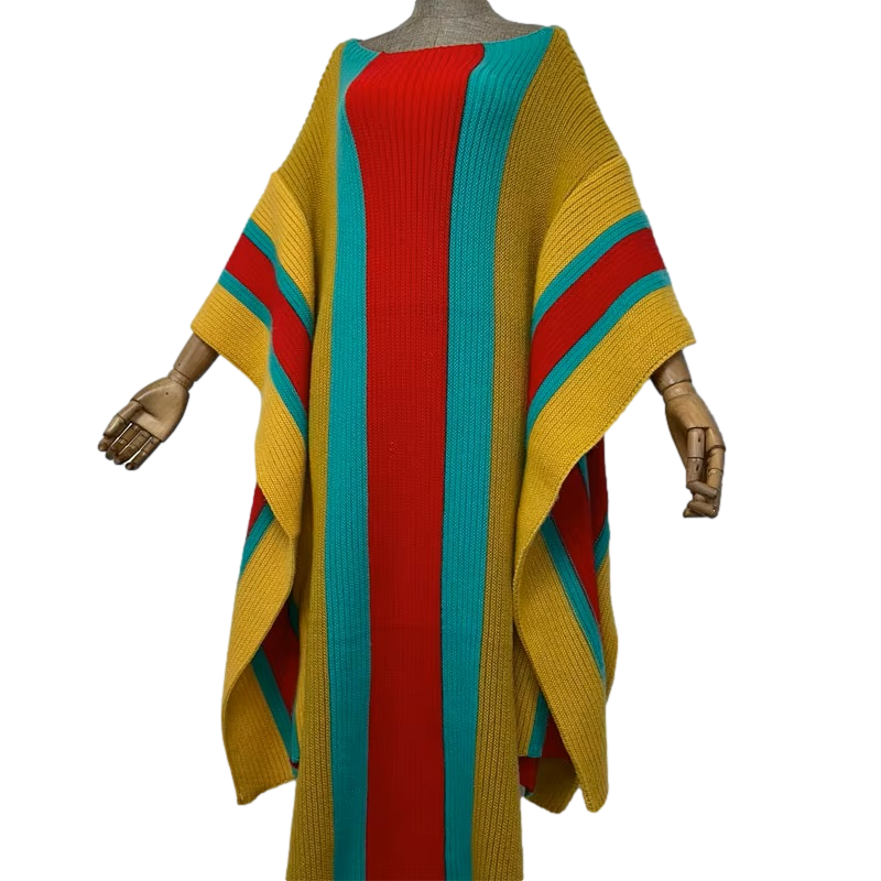 Pre Order:  Chic Colorful Knitted Maxi Kaftan - WINI