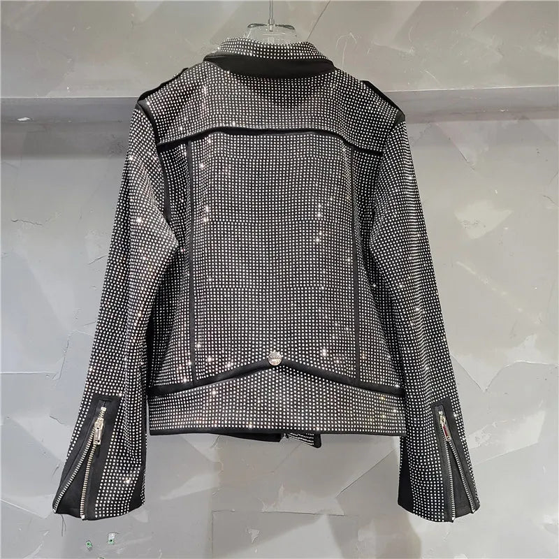 Pre Order:  Diamond Studded Zipper Jacket