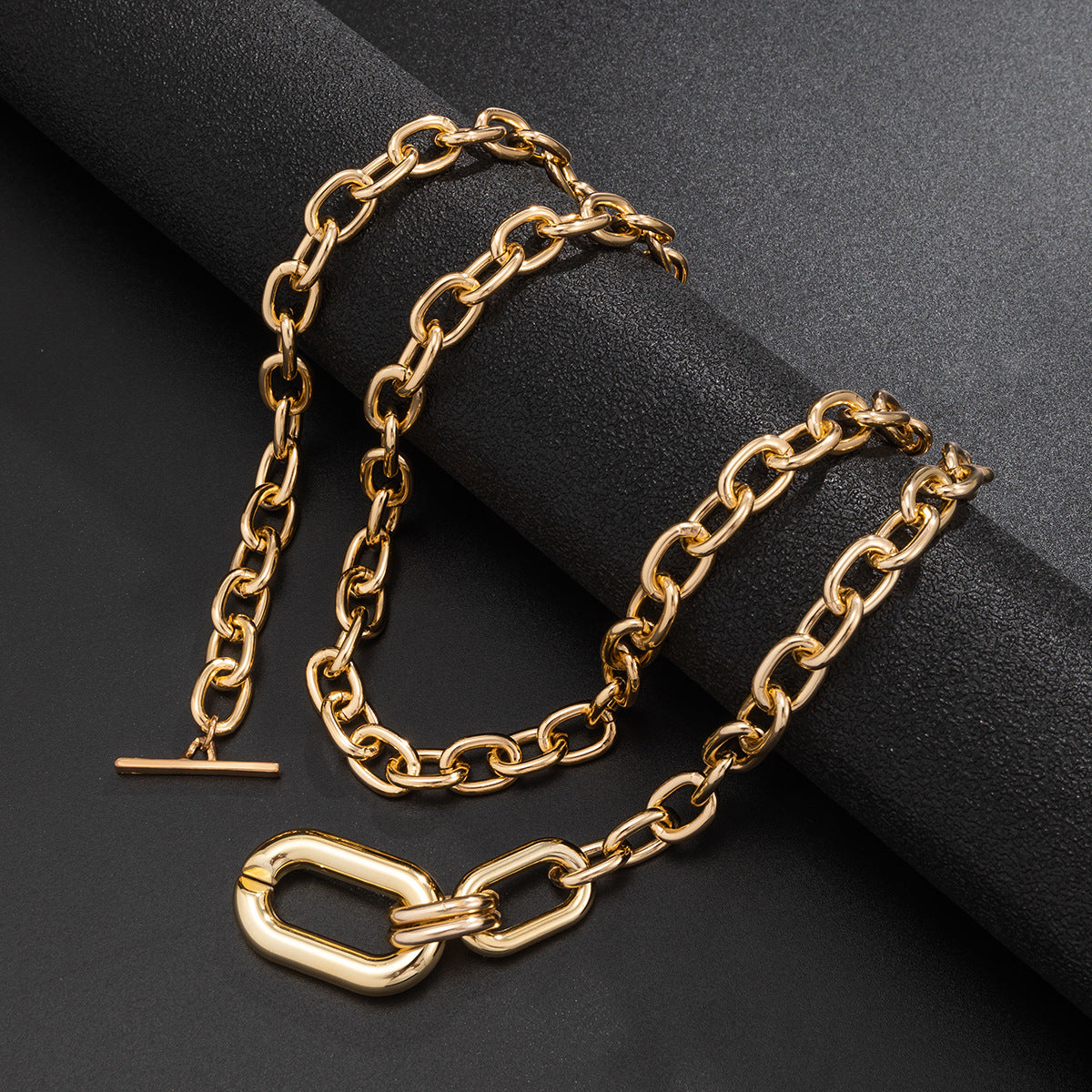 Pre Order:  Double Chains Toggle Bar Necklace