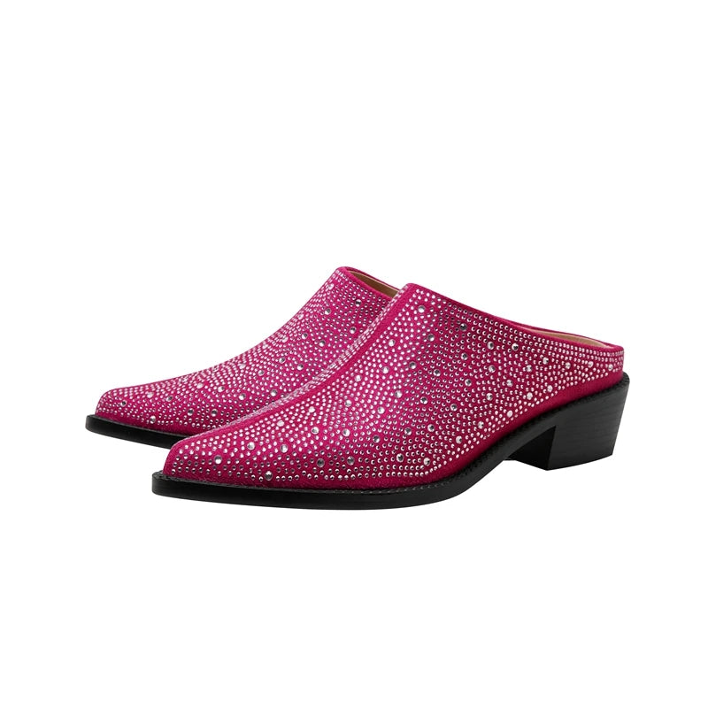 Pre Order:  Rhinestones Medium Heels Mules