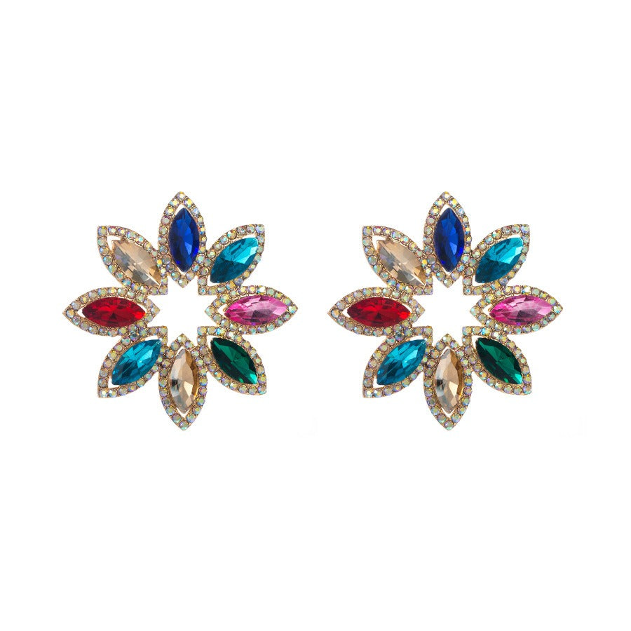 Pre Order:  High-End Diamond Flower Earrings