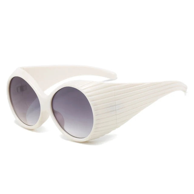 Pre Order:  Oversized Striped Texture Temples Sunglasses