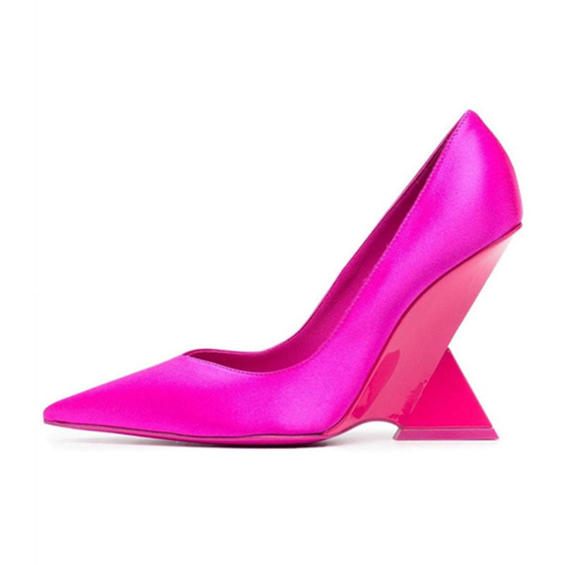 Pre Order:  Pointed Toe Triangular Heels Pumps