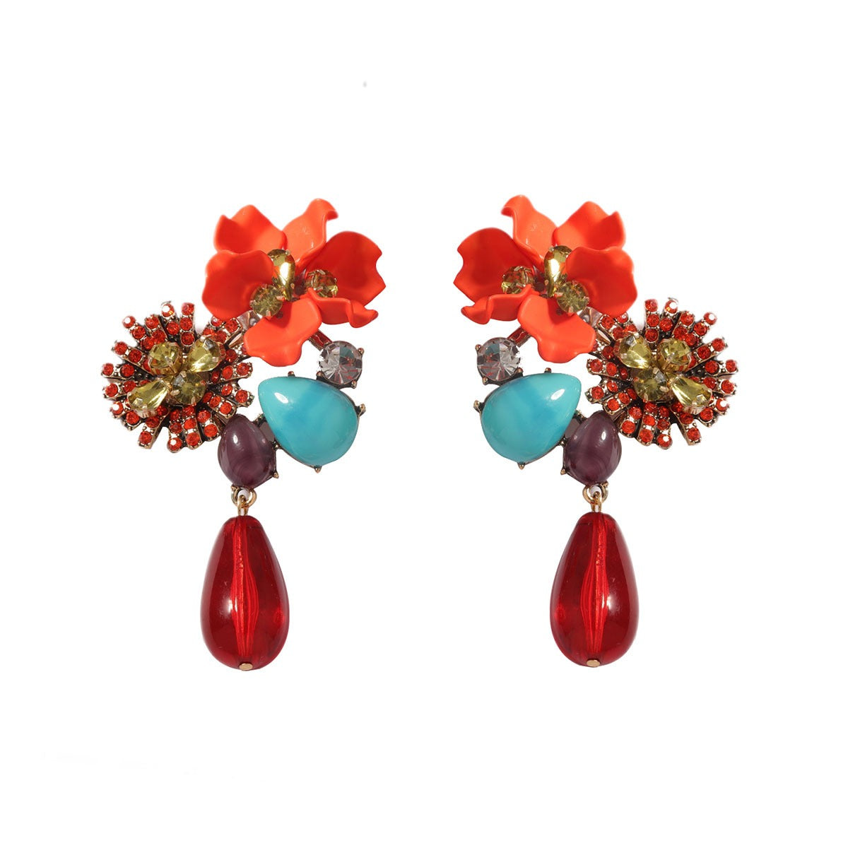 Pre Order:  Exaggerated Resin Flower Water Droplet Earrings