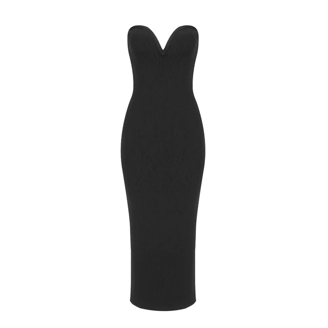 Sweetheart Neckline Strapless Midi Dress