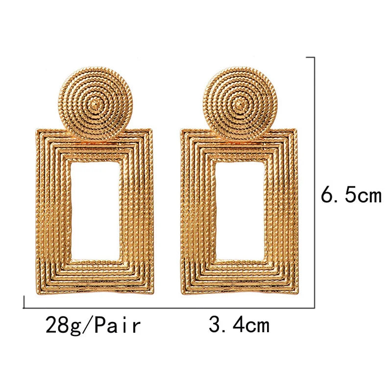 Pre Order:  Rectangular Frame Drop Earrings