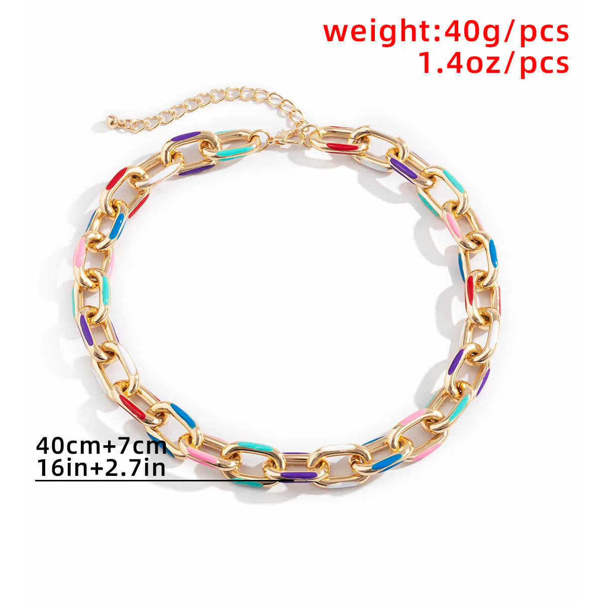 Pre Order:  Rainbow Chain Plated Gold Necklace