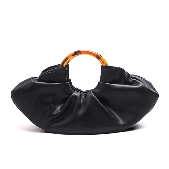 Pre Order:  PU Ruched Cloud Handbag