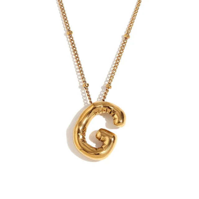 Pre Order:  Alphabet Pendant Plated Necklace