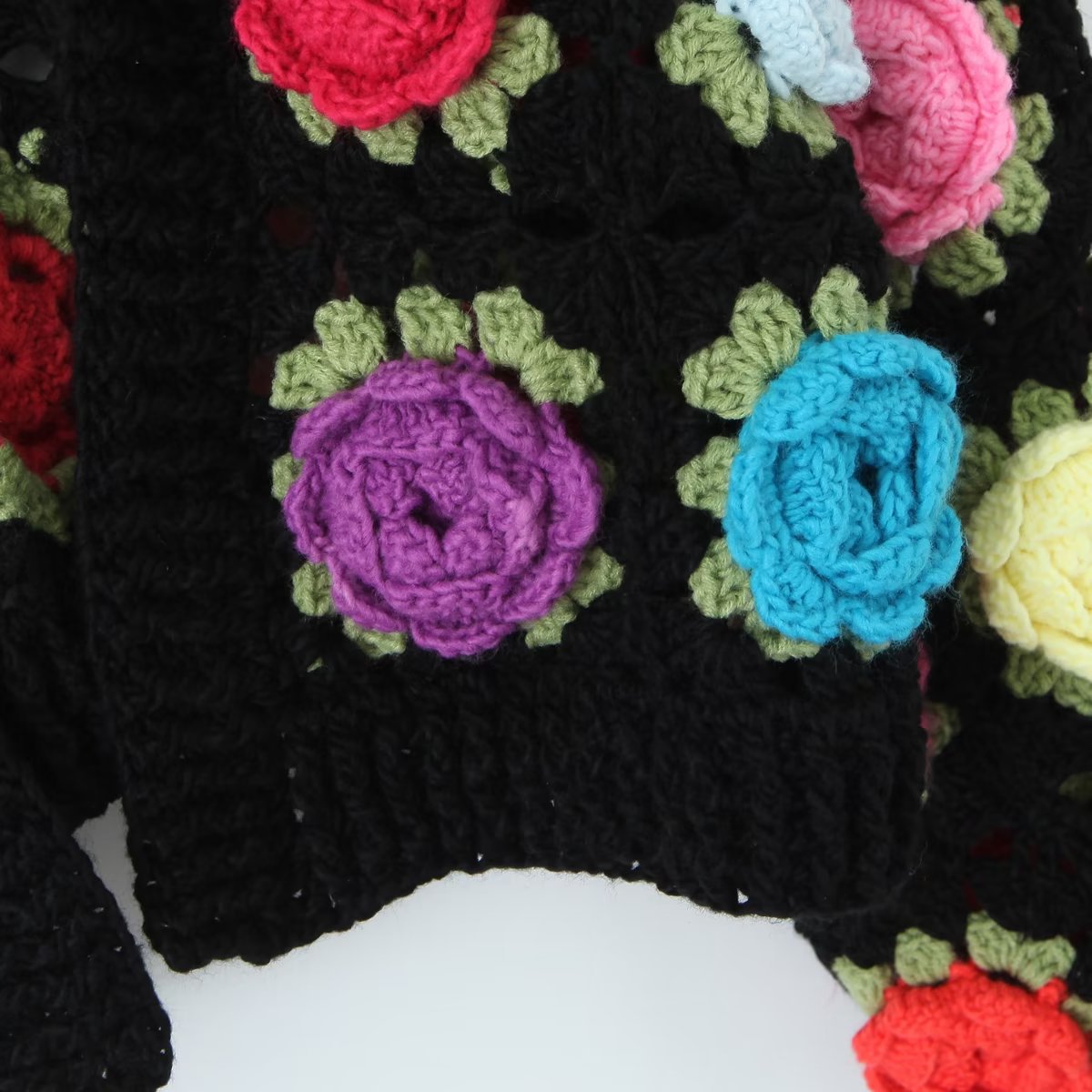 Hand Crocheted 3D Flower Ball Sweet Cardigan