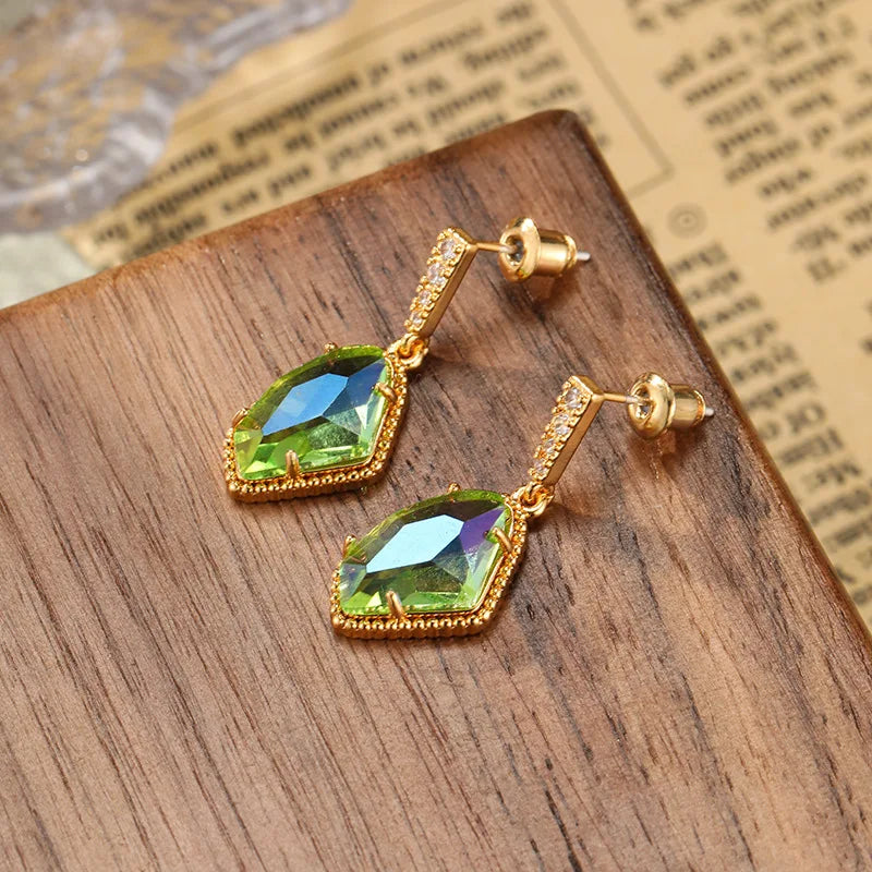 Pre Order:  Irregular Crystal Glass Dangle Drop Earrings