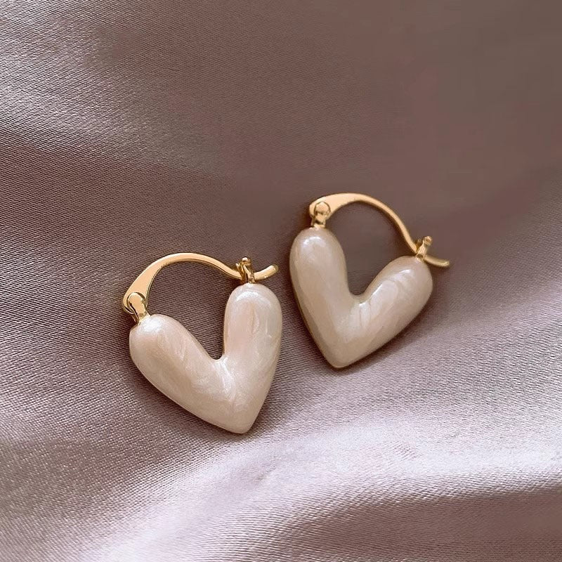 Pre Order:  Vintage Enamel Love Heart Earrings