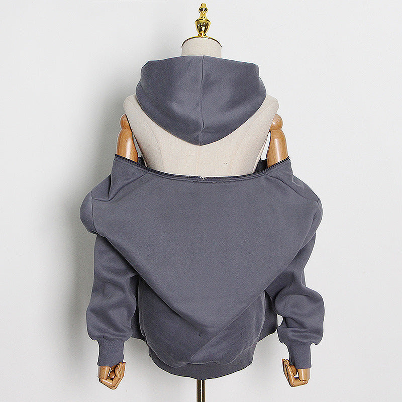 Pre Order:  Hooded Zipper Spliced Pocket Sweatshirt