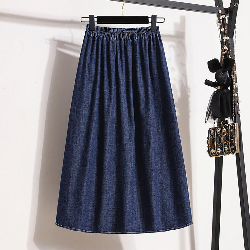 Pre Order: Loose Split High Waisted Denim Skirt