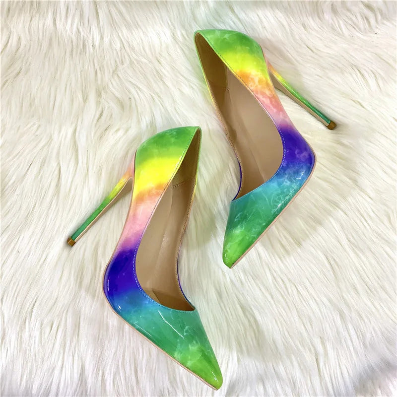 Pre Order:  Gradient Multicolor Glossy Stilettos