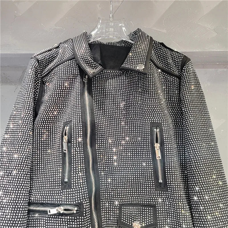 Pre Order:  Diamond Studded Zipper Jacket