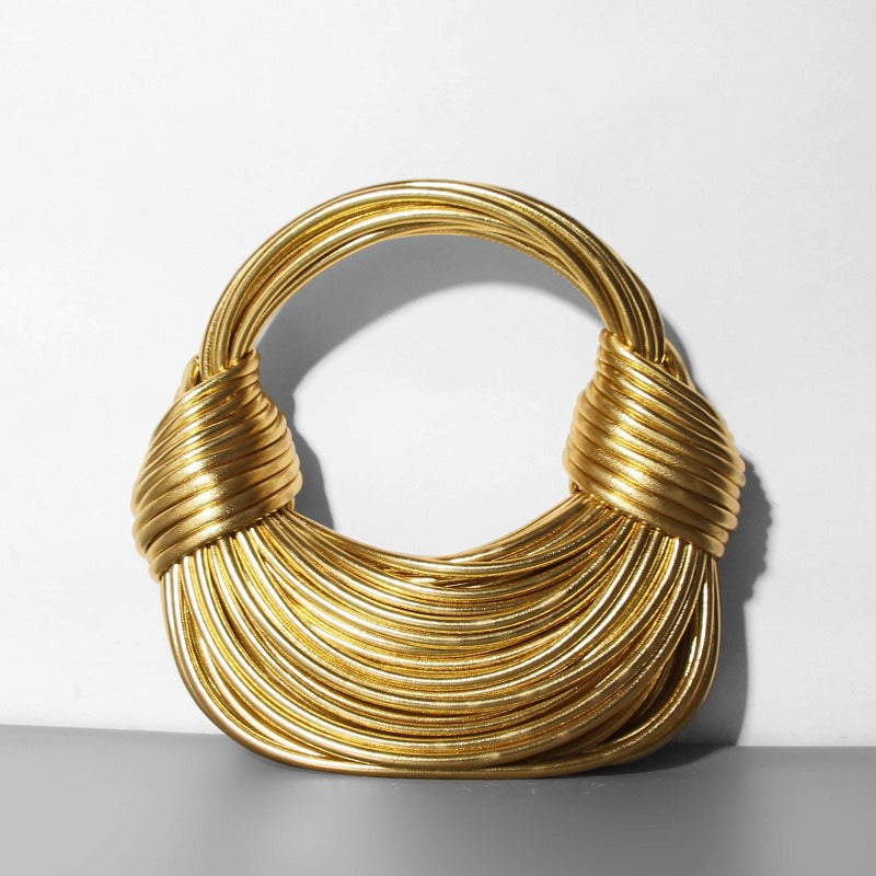 Gold Knot Weaving Elegant Handbag